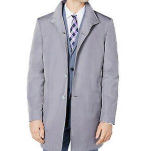 Men's Slim Fit Mid-Length Raincoat Grey